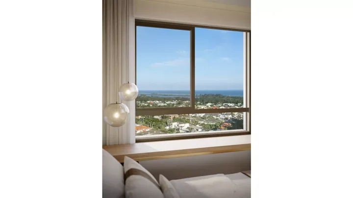 Icon Golf Residence — ICON 2.000 - Apto. final 6 - vista da suíte master · perspectiva ilustrativa