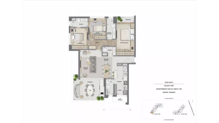 Icon Golf Residence — ICON 1.000 - Apto. final 6 - 3 qts.
