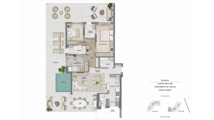 Icon Golf Residence — ICON 1.000 e 2.000 - Garden House 102 - 3 qts.