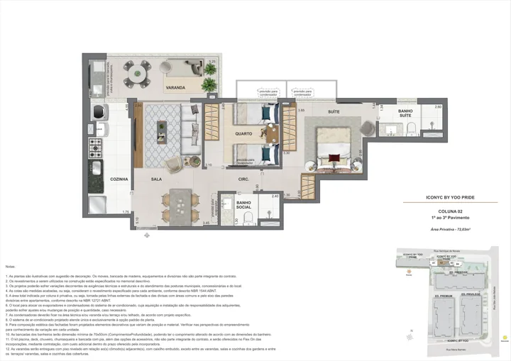 Iconyc by YOO — Apartamento 2 quartos - 1° ao 3° andar - 72m²