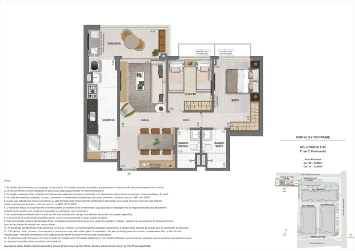 Iconyc by YOO — Apartamento 2 quartos - 1° ao 3° andar - 73m²