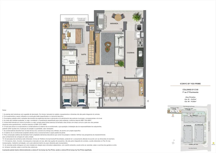 Iconyc by YOO — Apartamento 2 quartos - 1° ao 3° andar - 74m²