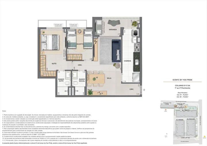 Iconyc by YOO — Apartamento 2 quartos - 1° ao 3° andar - 75m²