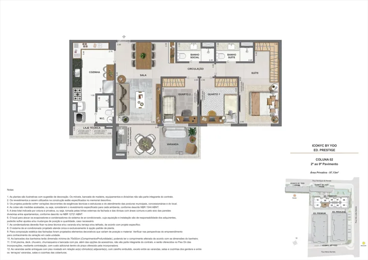Iconyc by YOO — Apartamento 2 quartos - 2° ao 9° andar - 97m²