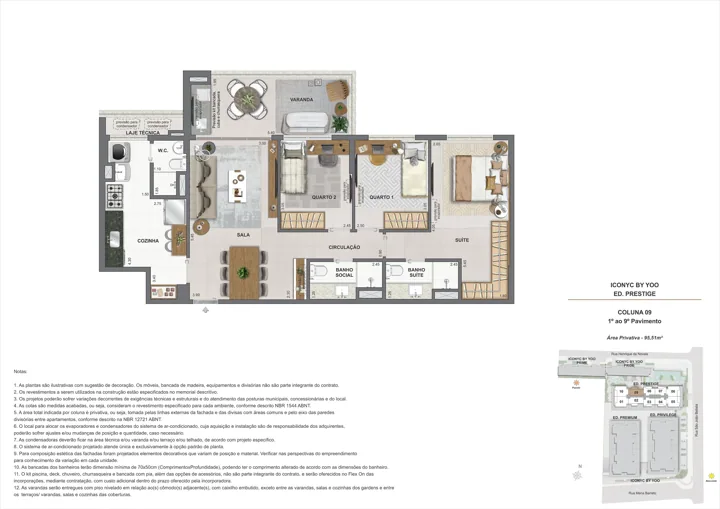 Iconyc by YOO — Apartamento 3 quartos - 1° ao 9° andar - 95m²