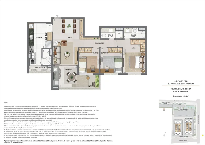 Iconyc by YOO — Apartamento 3 quartos - 2° ao 9° andar - 95m²