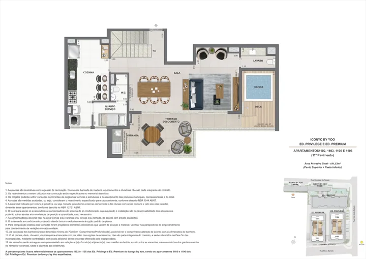 Iconyc by YOO — Cobertura Duplex - 11° andar - 191m²