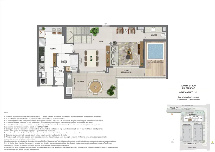 Iconyc by YOO — Cobertura duplex - 11° andar - 195m²