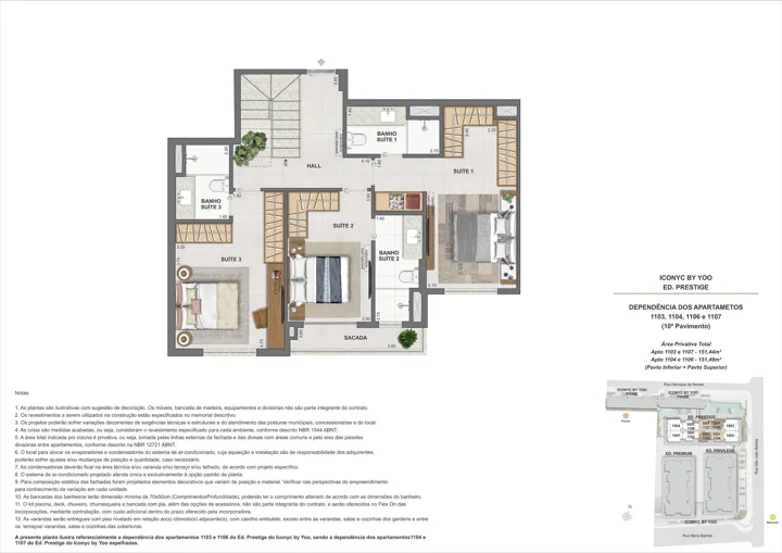 Iconyc by YOO — Cobertura duplex 3 suítes - 10° andar - 151m²