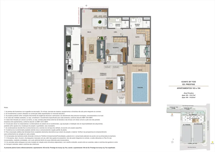 Iconyc by YOO — Garden 2 quartos - 1° andar (103 e 104) - 115m²