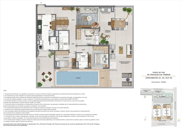Iconyc by YOO — Garden 3 quartos - 1° andar - 163m²