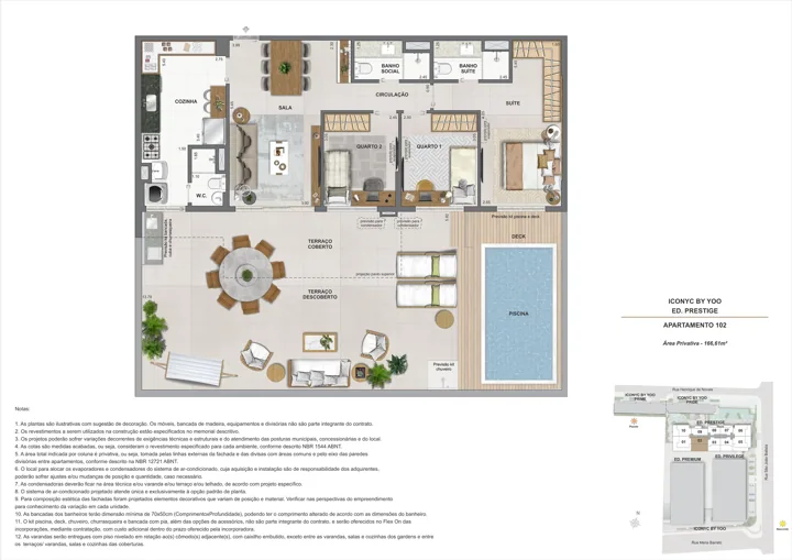 Iconyc by YOO — Garden 3 quartos - 1° andar - 166m²