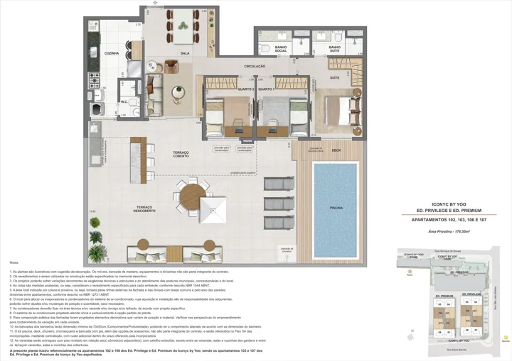 Iconyc by YOO — Garden 3 quartos - 1° andar - 176m²