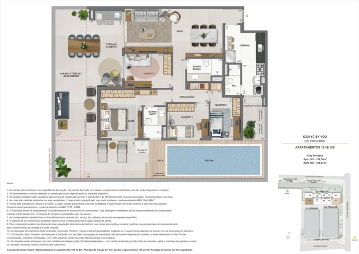 Iconyc by YOO — Garden 4 quartos - 1° andar (101 e 105) - 192m² e 186m²