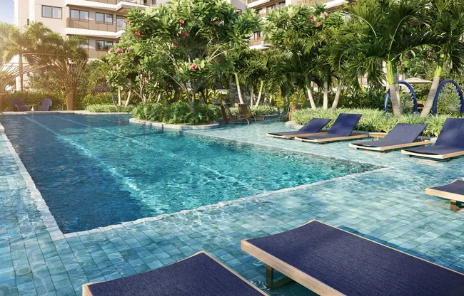 Piscina e deck molhado — La Isla Residence Club · Perspectivas do projeto
