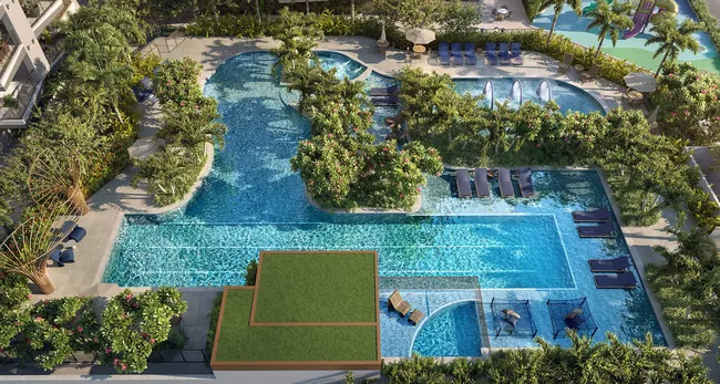 Vista aérea do lazer — La Isla Residence Club · Perspectivas do projeto