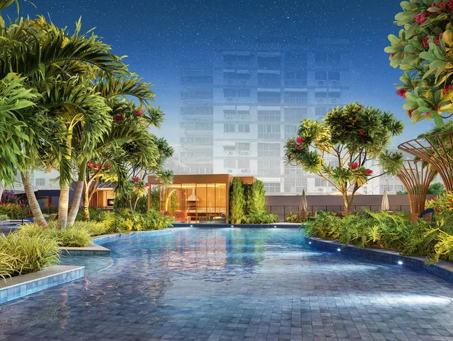 Piscina e Pool House — La Isla Residence Club · Perspectivas do projeto