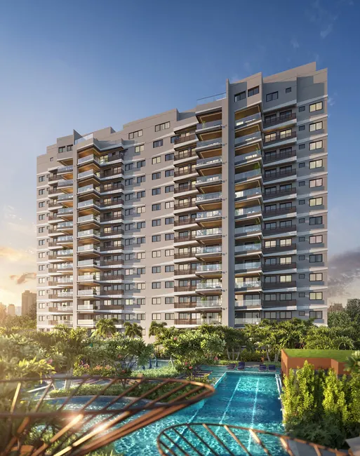 Fachada e piscinas — La Isla Residence Club · Perspectivas do projeto