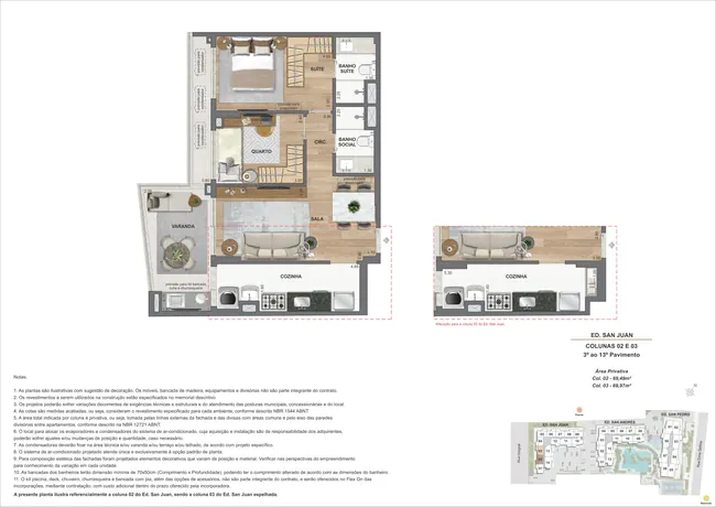Apartamento 2Q - Ed. San Juan (COL 2 e 3) — La Isla Residence Club · Plantas