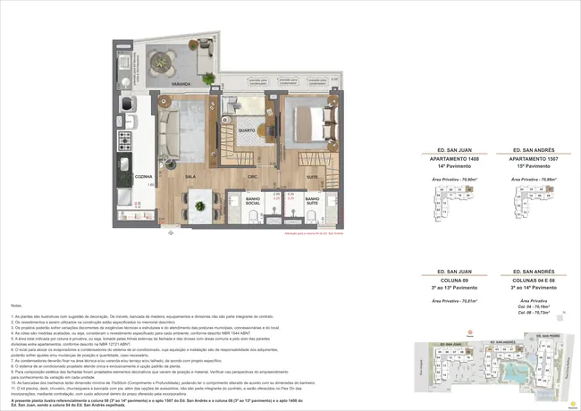 Apartamento 2Q - Ed. San Juan (COL 8 e 9) e Ed. San Andrés (COL 4, 7 e 8) — La Isla Residence Club · Plantas
