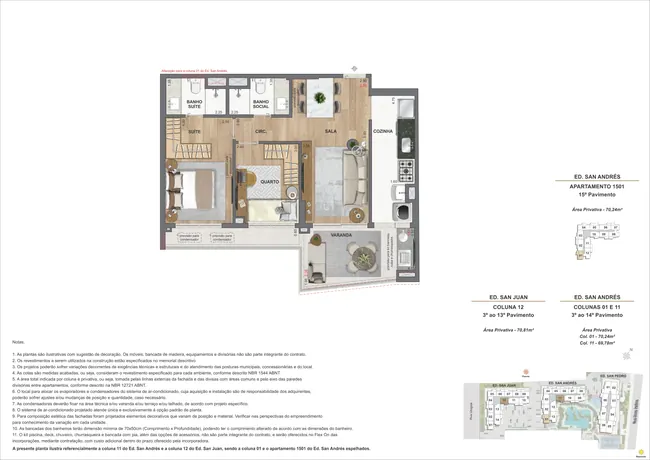 Apartamento 2Q -Ed. San Juan (COL 12) e Ed. San Andrés (COL 1 e 11) — La Isla Residence Club · Plantas