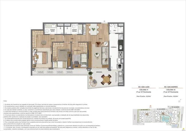 Apartamento 3Q - Ed. San Juan (COL 11) e Ed. San Andrés (COL 10) — La Isla Residence Club · Plantas