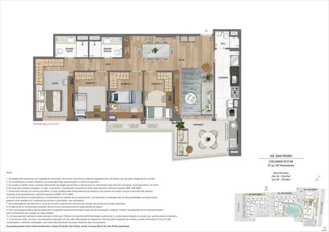 Apartamento 4Q - Ed. San Pedro (COL 3 e 8) — La Isla Residence Club · Plantas