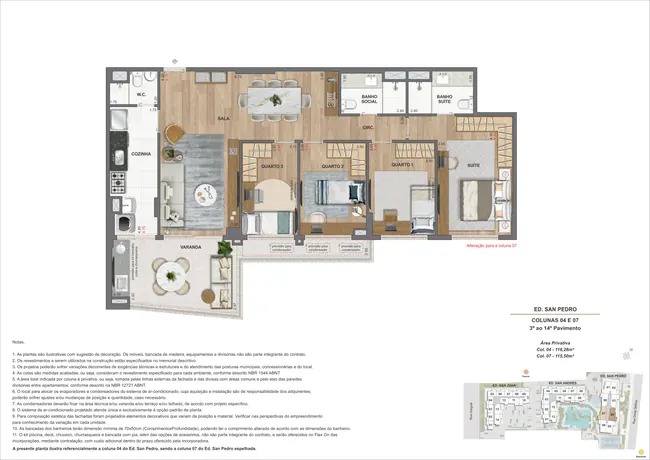 Apartamento 4Q - Ed. San Pedro (COL 4 e 7) — La Isla Residence Club · Plantas