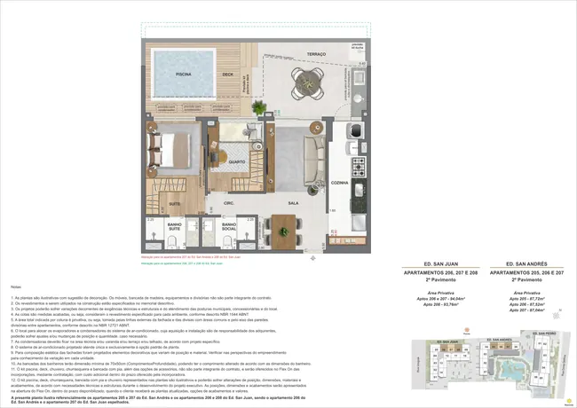 Garden 2Q - Ed. San Andrés (COL 5, 6 e 7) e San Juan (COL 6, 7 e 8) — La Isla Residence Club · Plantas