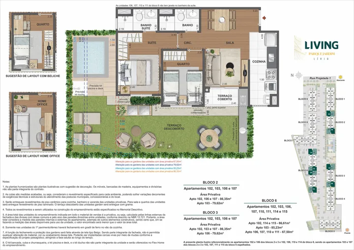 Living Parque Lírio — GARDEN 2 QTS C SUITE 67,5- 79,62 E 86,35