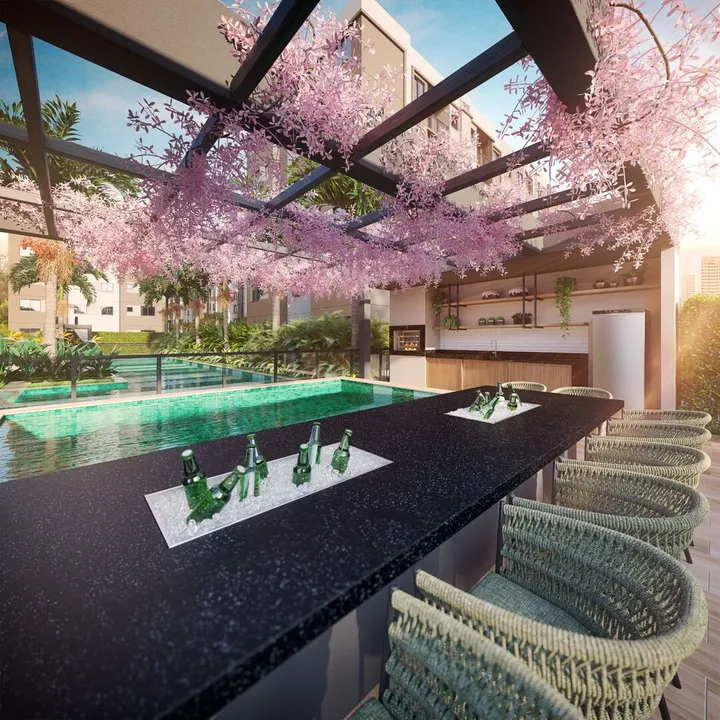 Living Vista Parque — Detalhe Pool Lounge e Barbecue