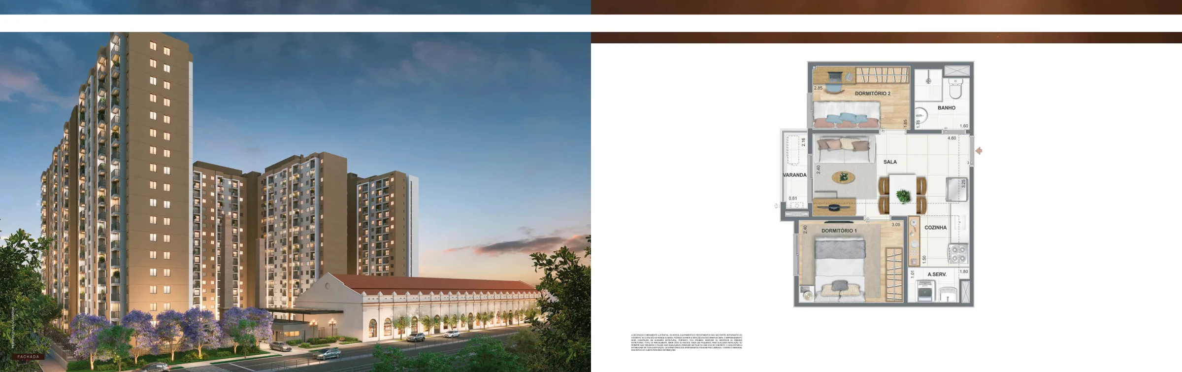 2 quartos · 37,87 m² · Luzes do Rio — Lamparina