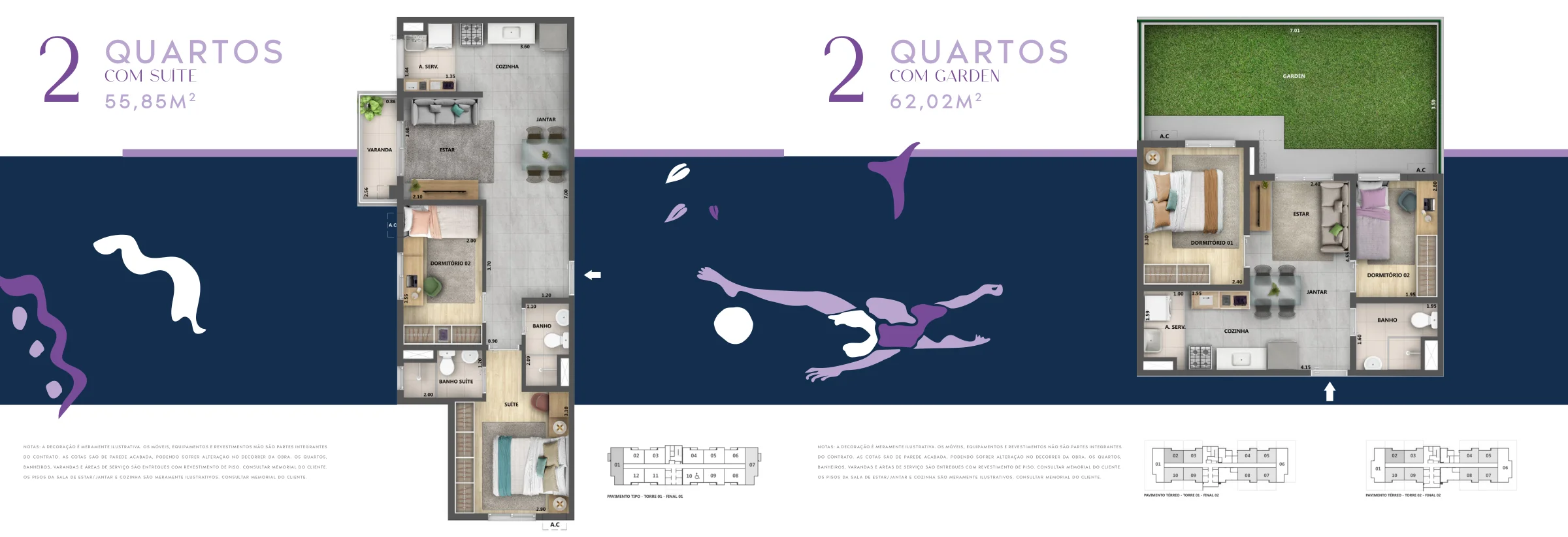 2 quartos com suíte e garden · Nova Norte Ginga