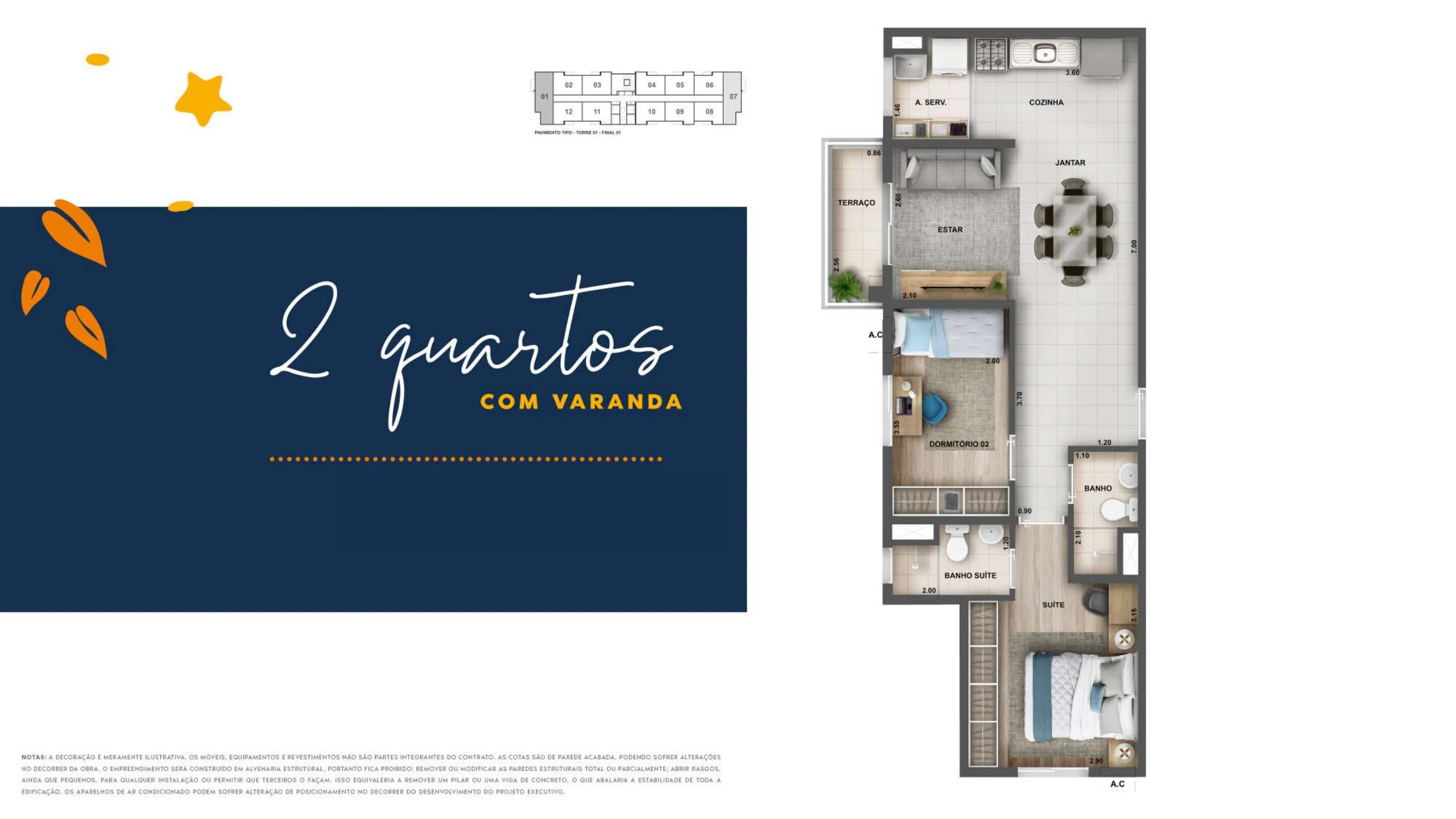 2 quartos com varanda · Nova Norte — Samba