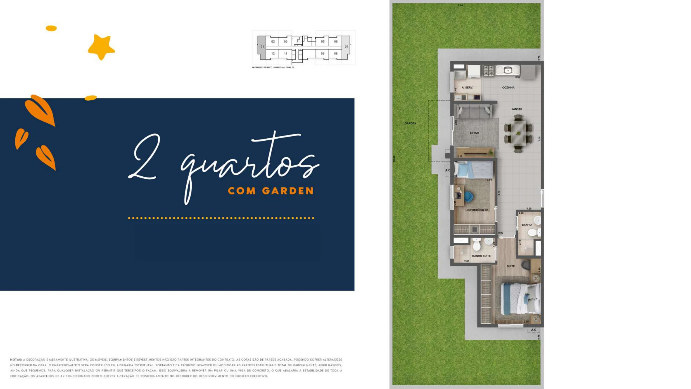 2 quartos com garden · Nova Norte — Samba
