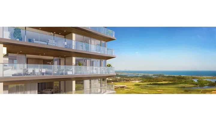 Oceana Golf — Detalhe - Vista da varanda · perspectiva ilustrativa