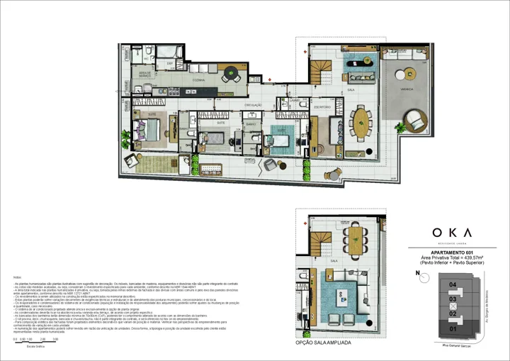Oka Residence Lagoa — Cobertura Duplex Coluna 01(Pavimento Inferior)
