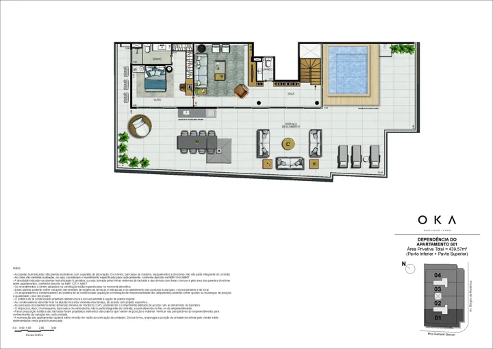 Oka Residence Lagoa — Cobertura Duplex Coluna 01(Pavimento Superior)