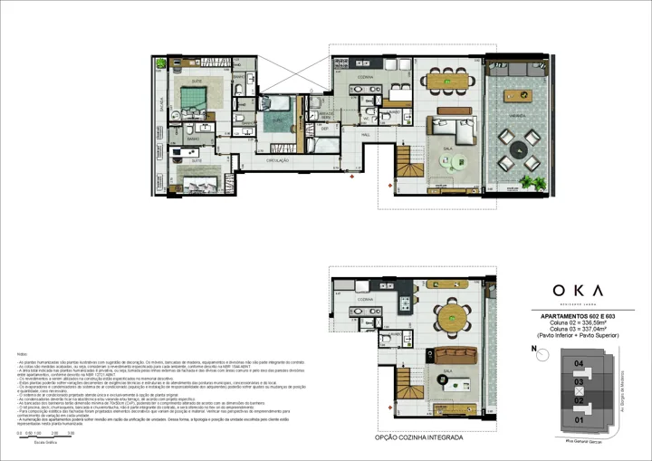 Oka Residence Lagoa — Cobertura Duplex Coluna 02 e 03 (Pavimento Inferior)