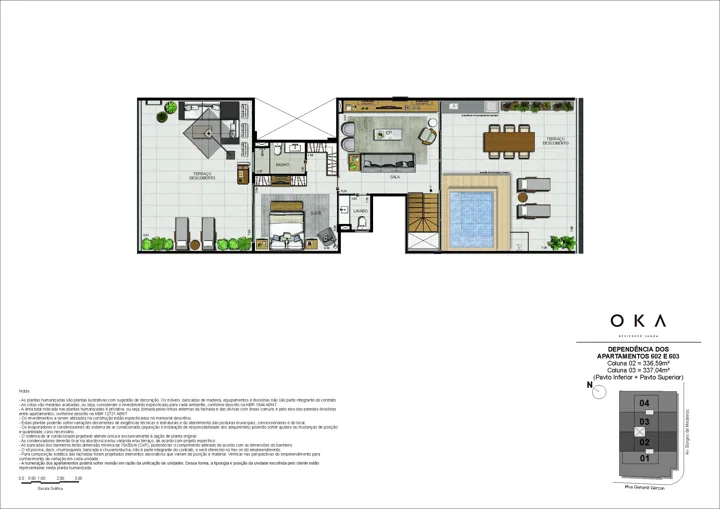 Oka Residence Lagoa — Cobertura Duplex Coluna 02 e 03 (Pavimento Superior)