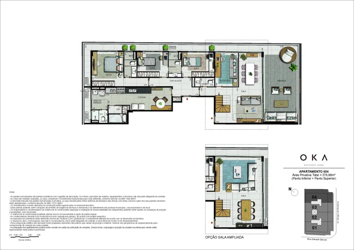 Oka Residence Lagoa — Cobertura Duplex Coluna 04 (Pavimento Inferior)