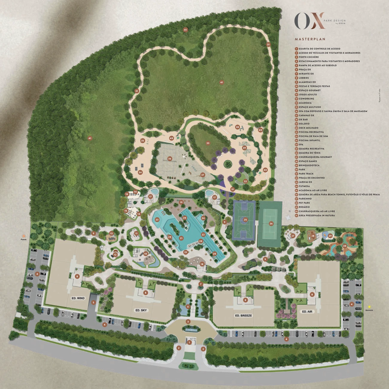 Implantação oficial do OX Park Design by EDSA
