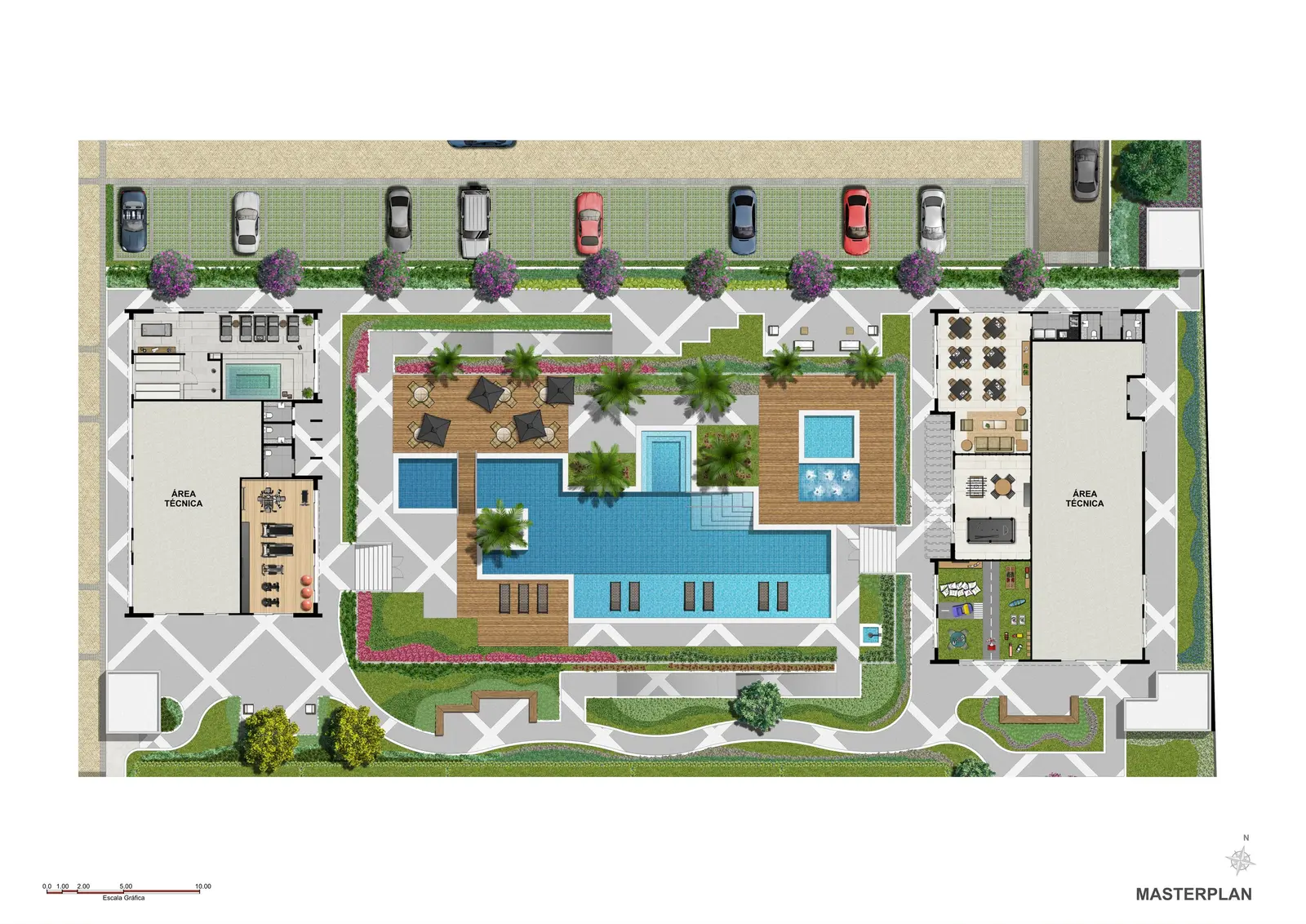 Masterplan ilustrativo do clube do Palms