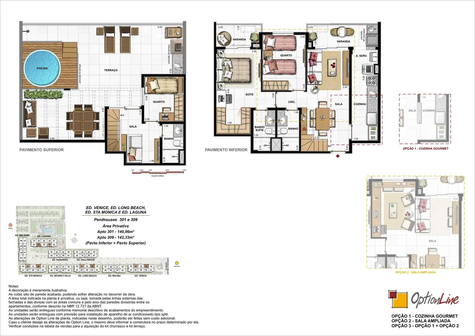 Planta Penthouse 301 de 140,96 m²