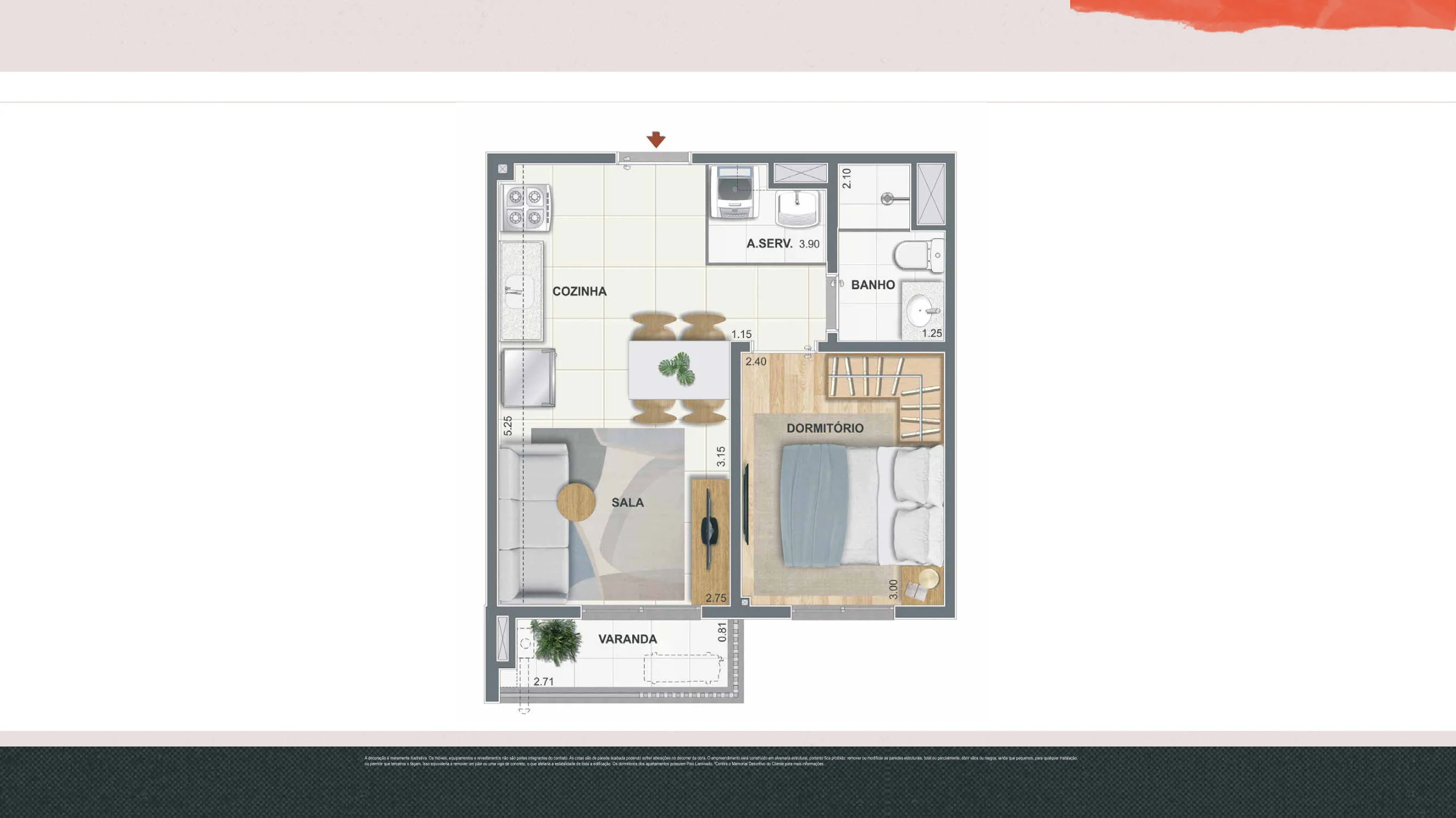 1 quarto · 33,16 a 33,55 m² · Pixinguinha — Condomínio Carinhoso