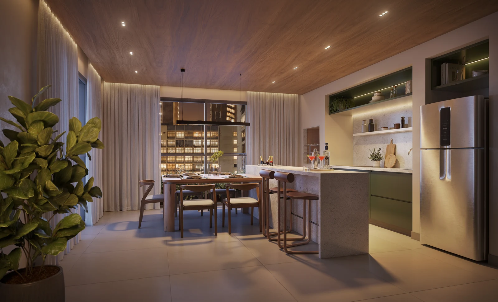 Espaço gourmet · perspectiva ilustrativa