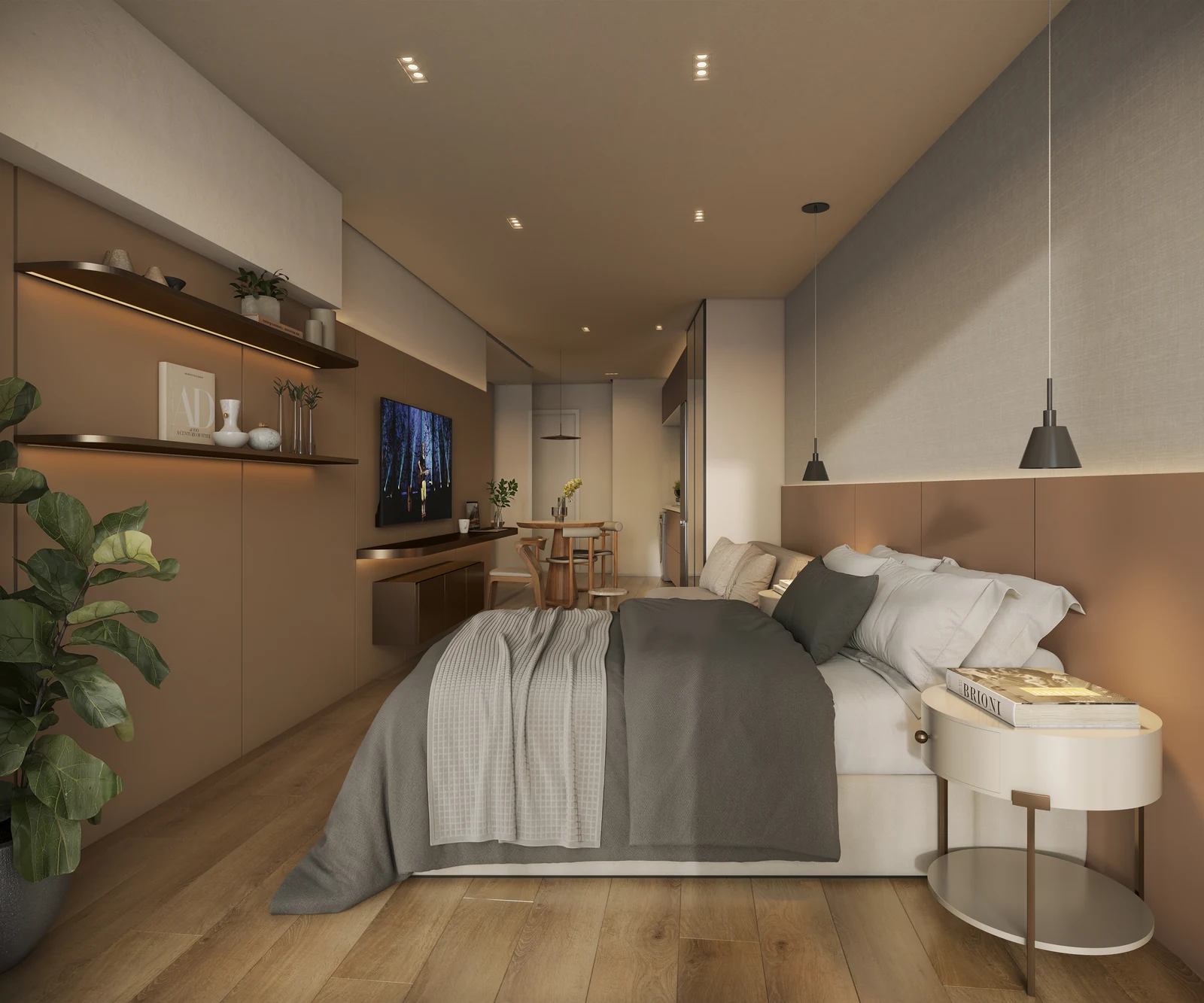 Studio decorado · perspectiva ilustrativa