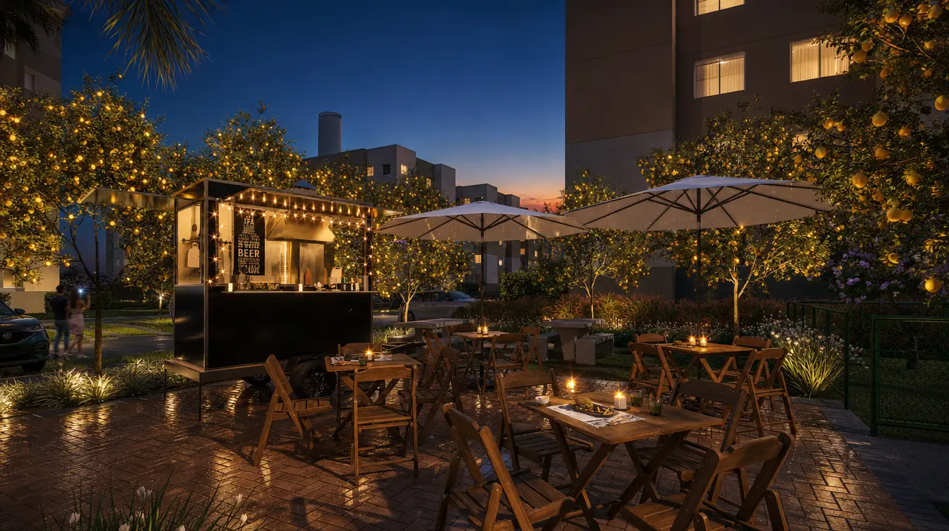 Espaço food truck e piquenique do Residencial Laranjeiras