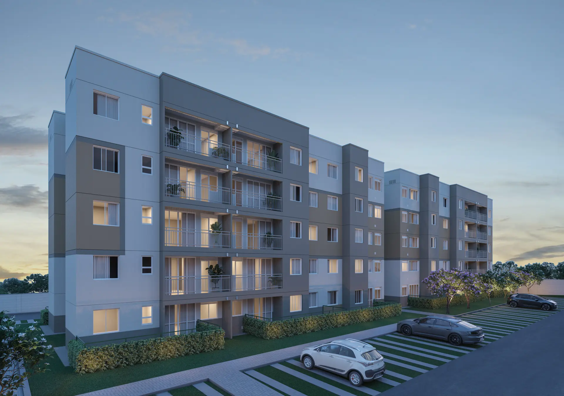 Perspectiva ilustrativa do Residencial Laranjeiras