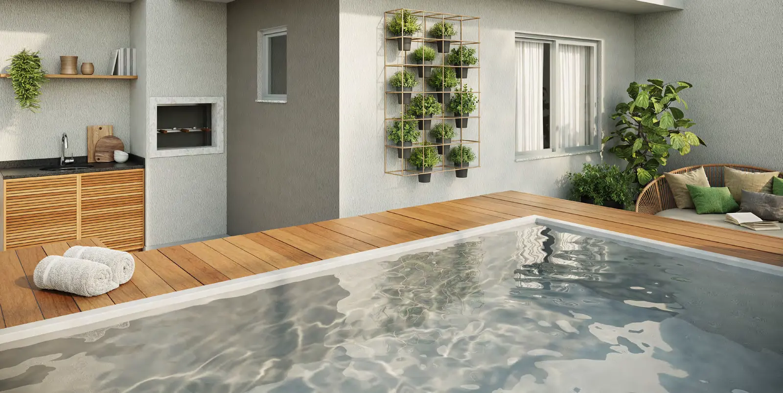 Perspectiva ilustrativa de cobertura do RG Personal Residences